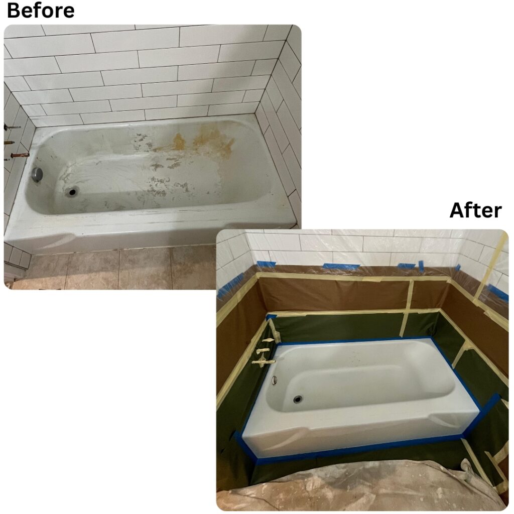 Bathtub refinishing with premium coating