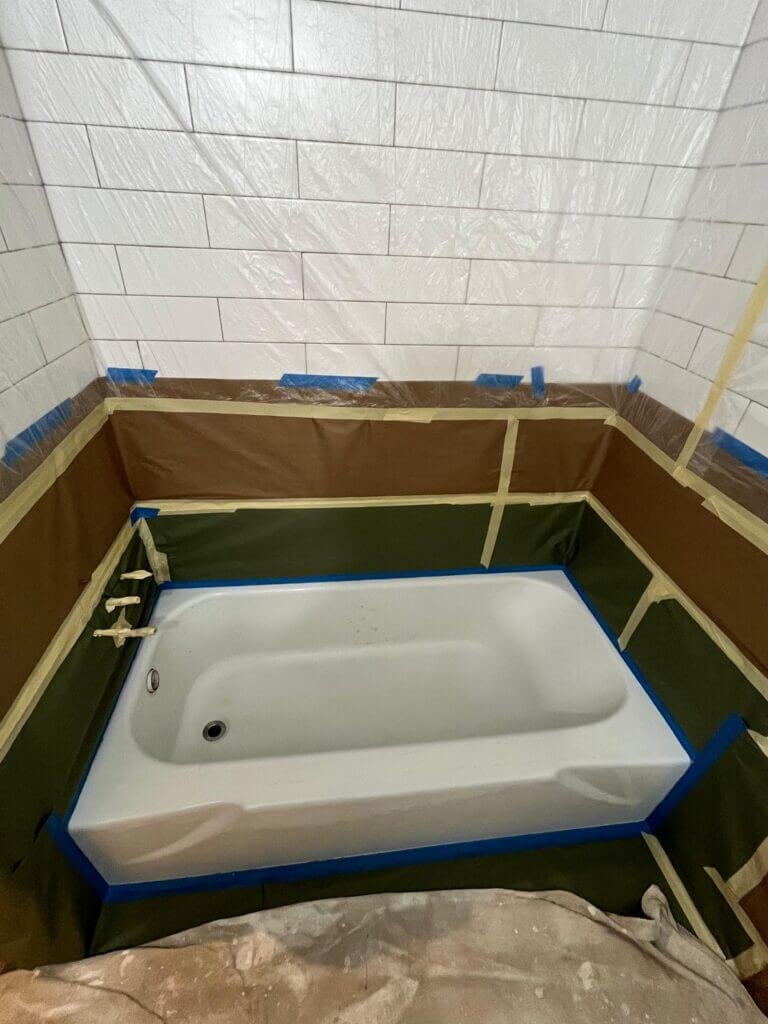 Durable refinishing for bathroom sinks and tubs